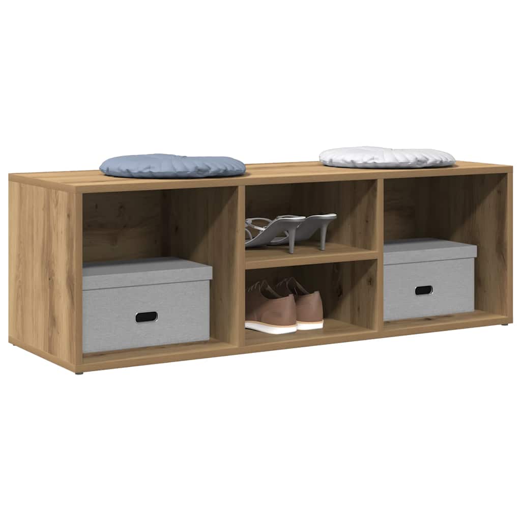Vidaxl schoenenopbergbank 105x35x35 cm bewerkt hout artisanaal eiken