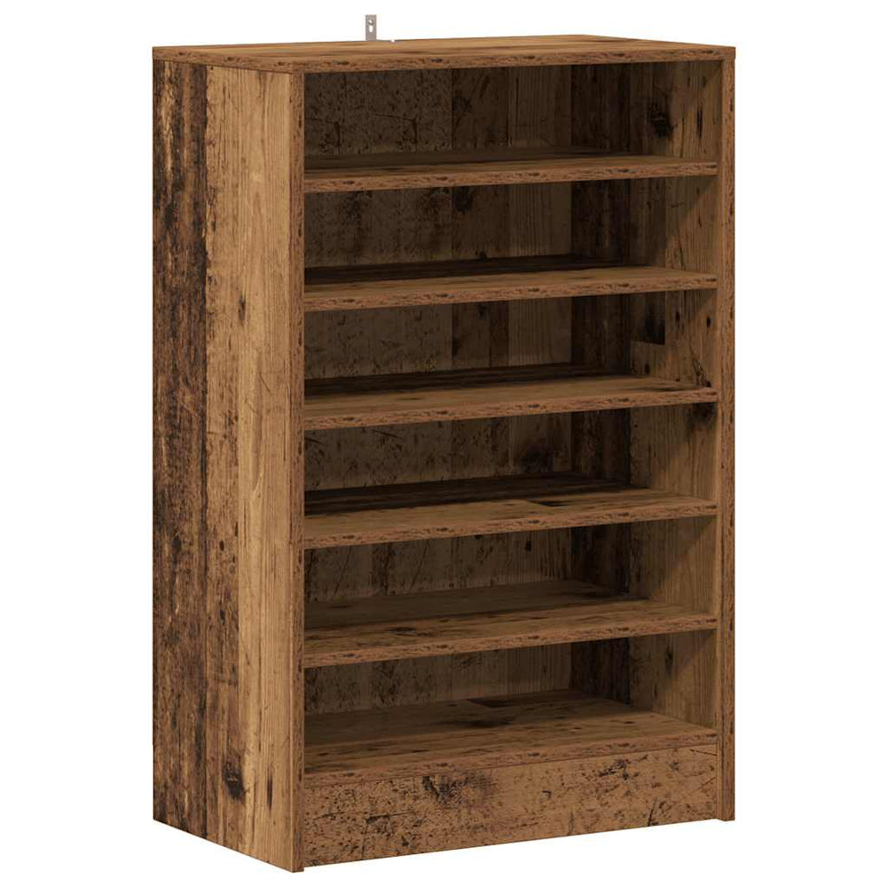 Vidaxl schoenenkast 60x35x92 cm bewerkt hout oud houtkleurig