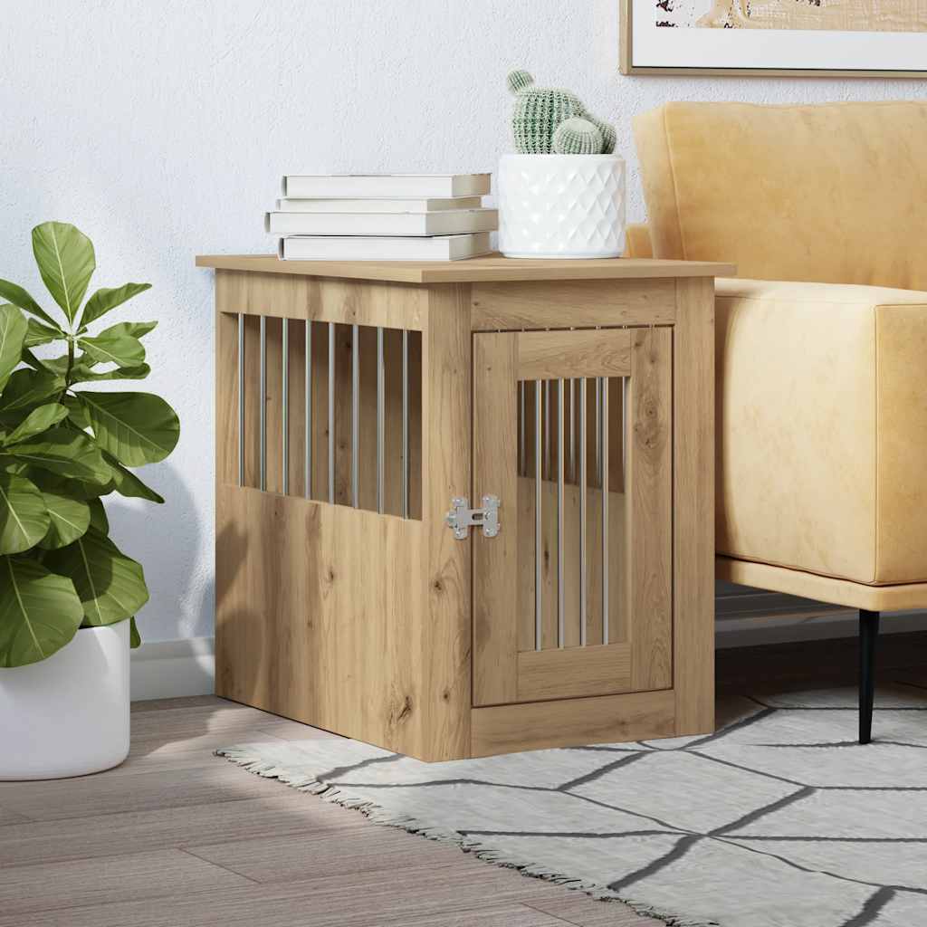 Vidaxl hondenbench 45x62x59 cm bewerkt hout ambachtelijk eikenkleurig