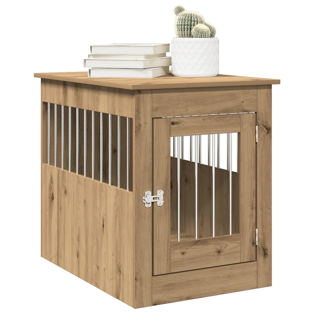 Vidaxl hondenbench 55x80x68 cm bewerkt hout ambachtelijk eikenkleurig