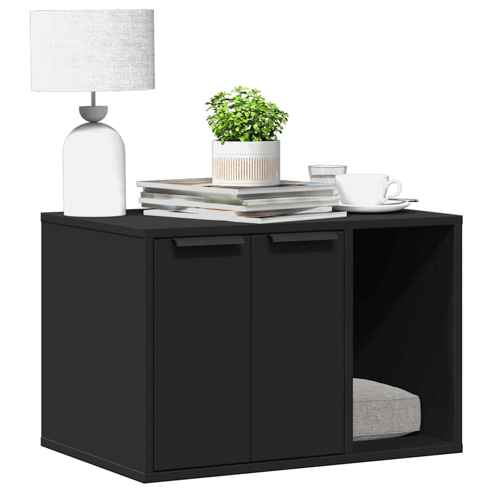 Vidaxl kattenbakkast 60x40x40 cm bewerkt hout zwart