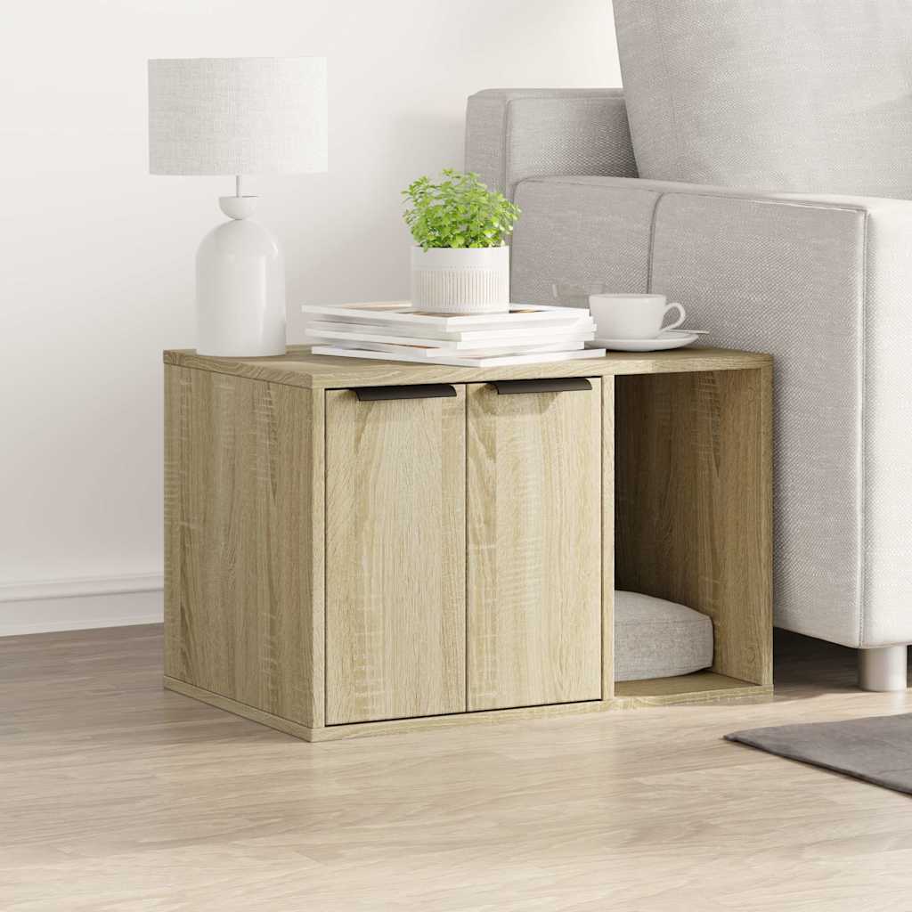 Vidaxl kattenbakkast 60x40x40 cm bewerkt hout sonoma eikenkleurig