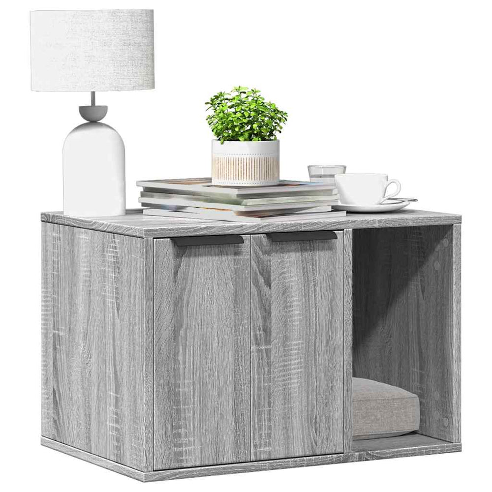 Vidaxl kattenbakkast 60x40x40 cm bewerkt hout grijs sonoma eikenkleur