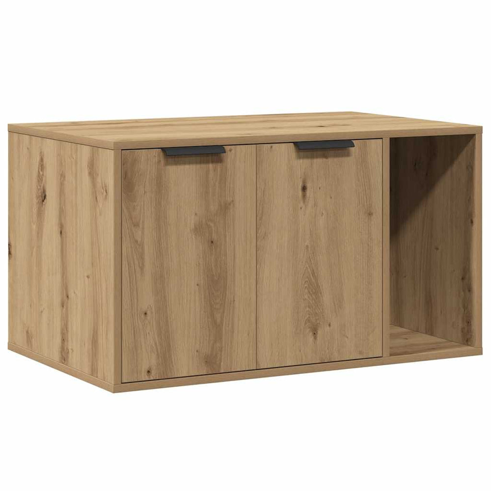 Vidaxl kattenbakkast 80x50x45 cm bewerkt hout artisanaal eikenkleurig