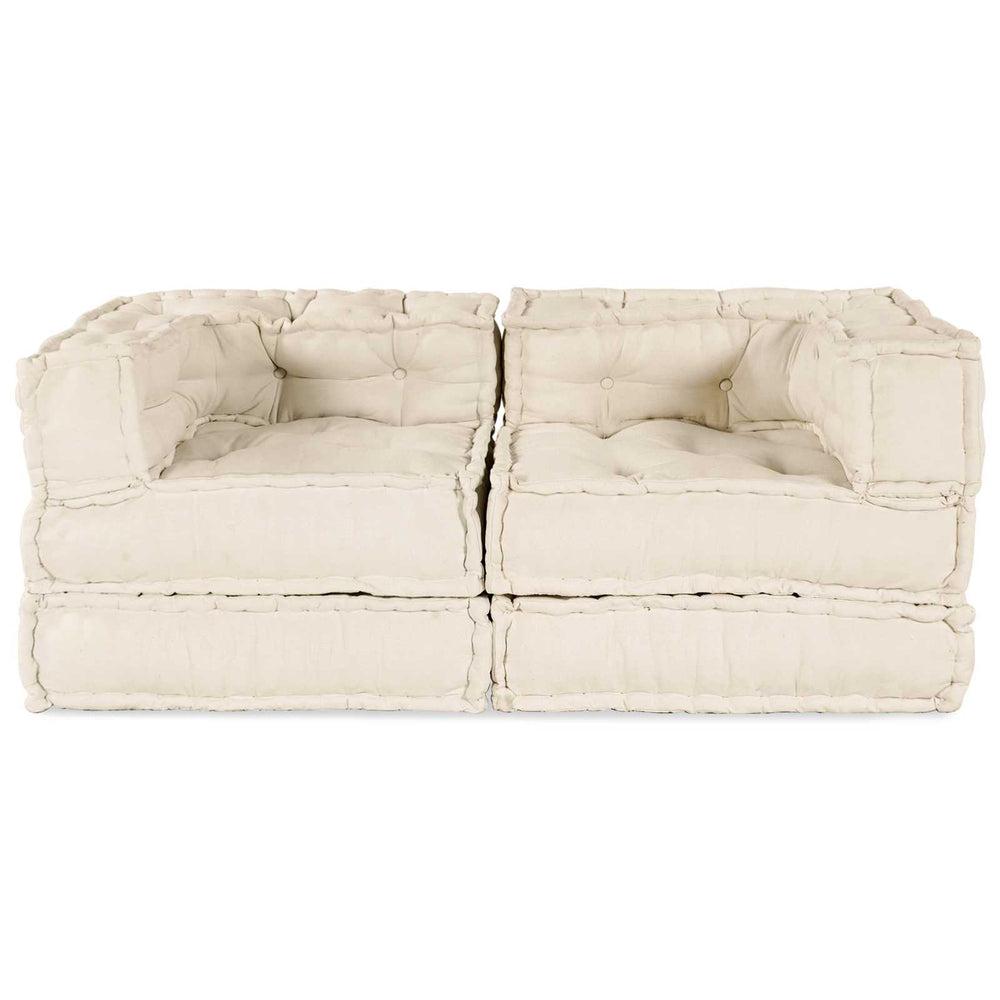 Vidaxl modulair bank 2 pcs crème 140 x 70 x 56 cm stof
