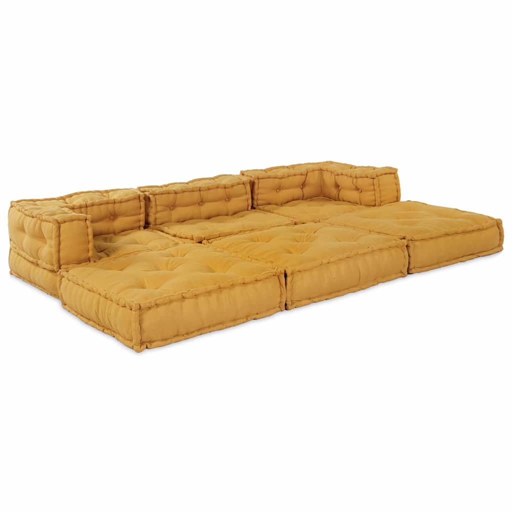 Vidaxl modulair bank 2 pcs geel 140 x 70 x 56 cm stof