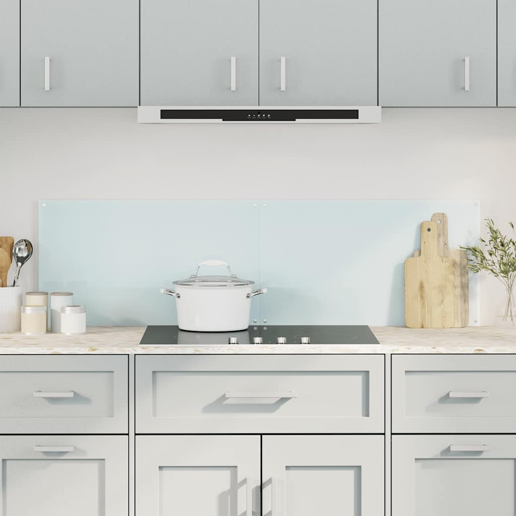 Vidaxl spatschermen keuken 2 st 70x50 cm gehard glas wit