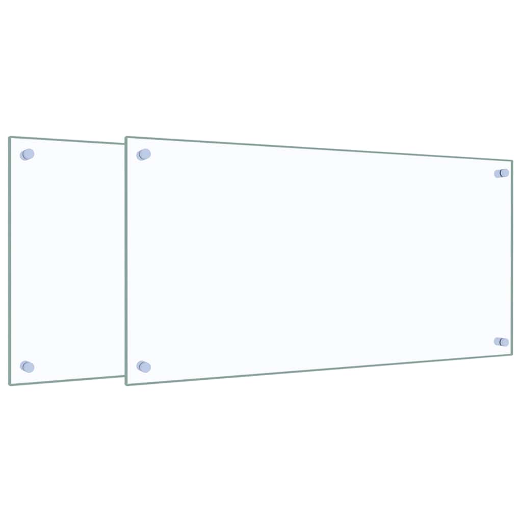 Vidaxl spatschermen keuken 2 st 80x40 cm gehard glas transparant