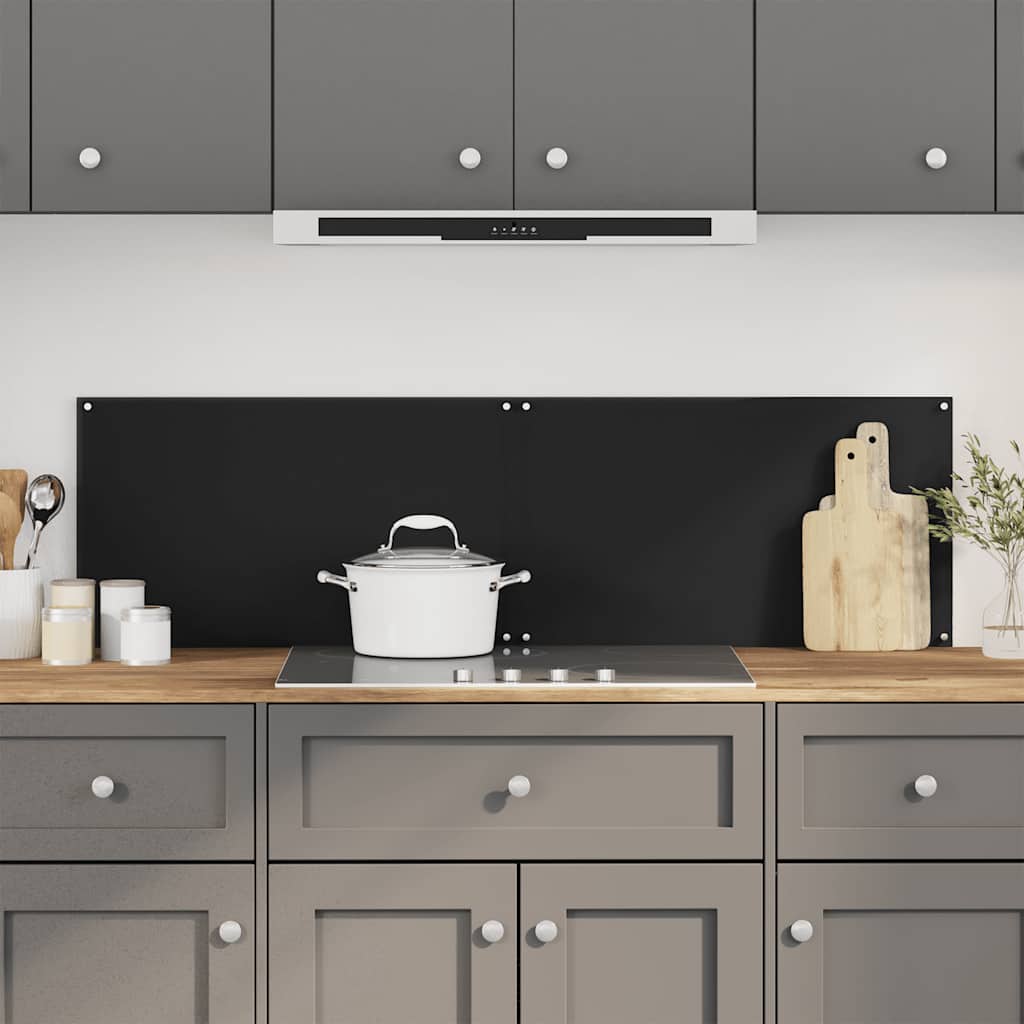 Vidaxl spatschermen keuken 2 st 70x40 cm gehard glas zwart