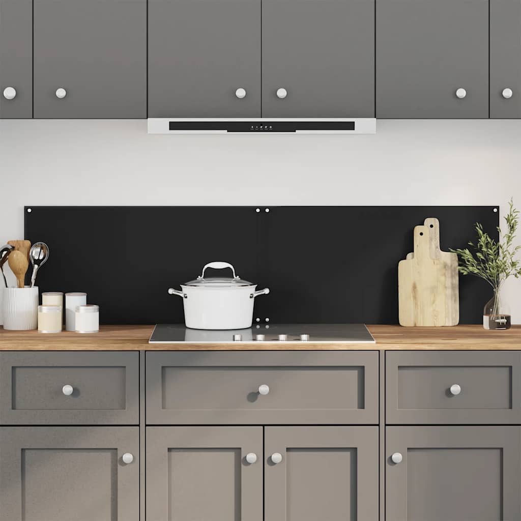 Vidaxl spatschermen keuken 2 st 80x40 cm gehard glas zwart