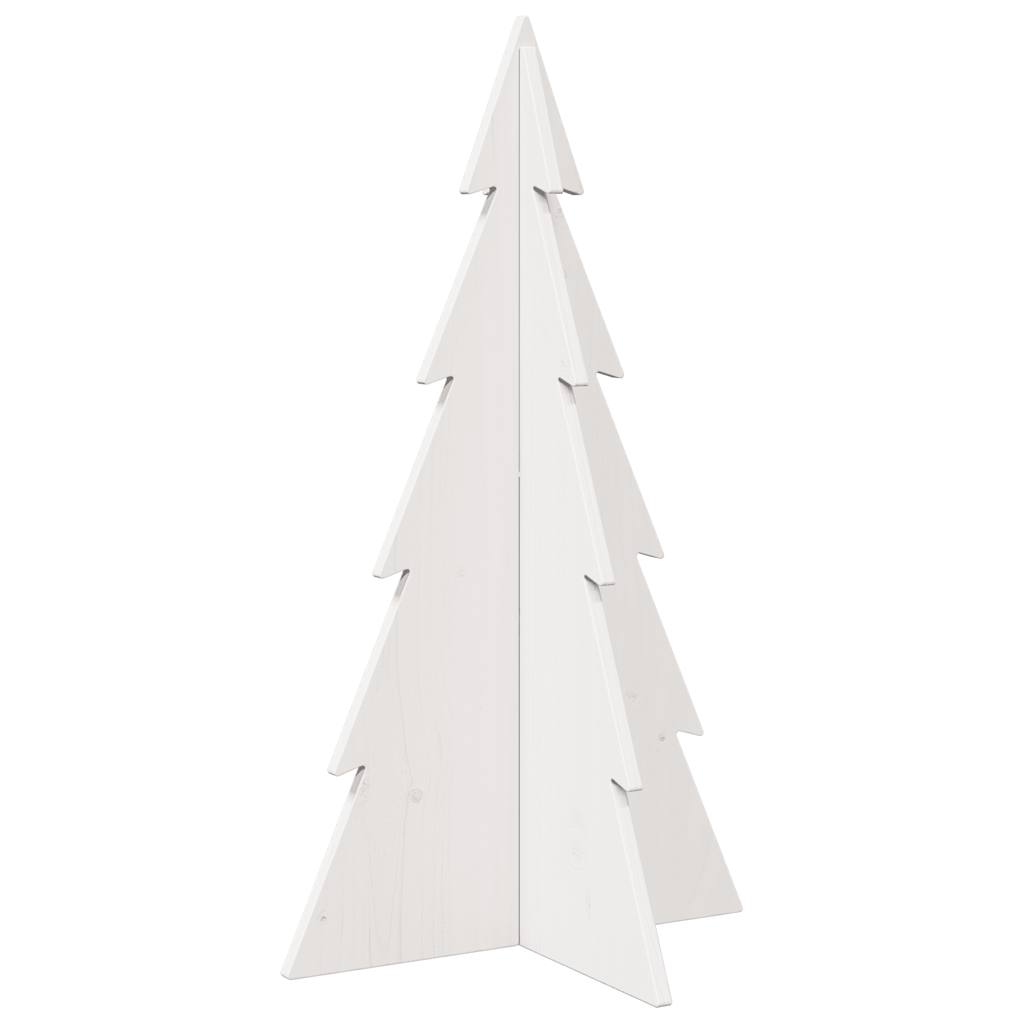 Vidaxl kerstdecoratie kerstboom 80 cm massief groenhout wit