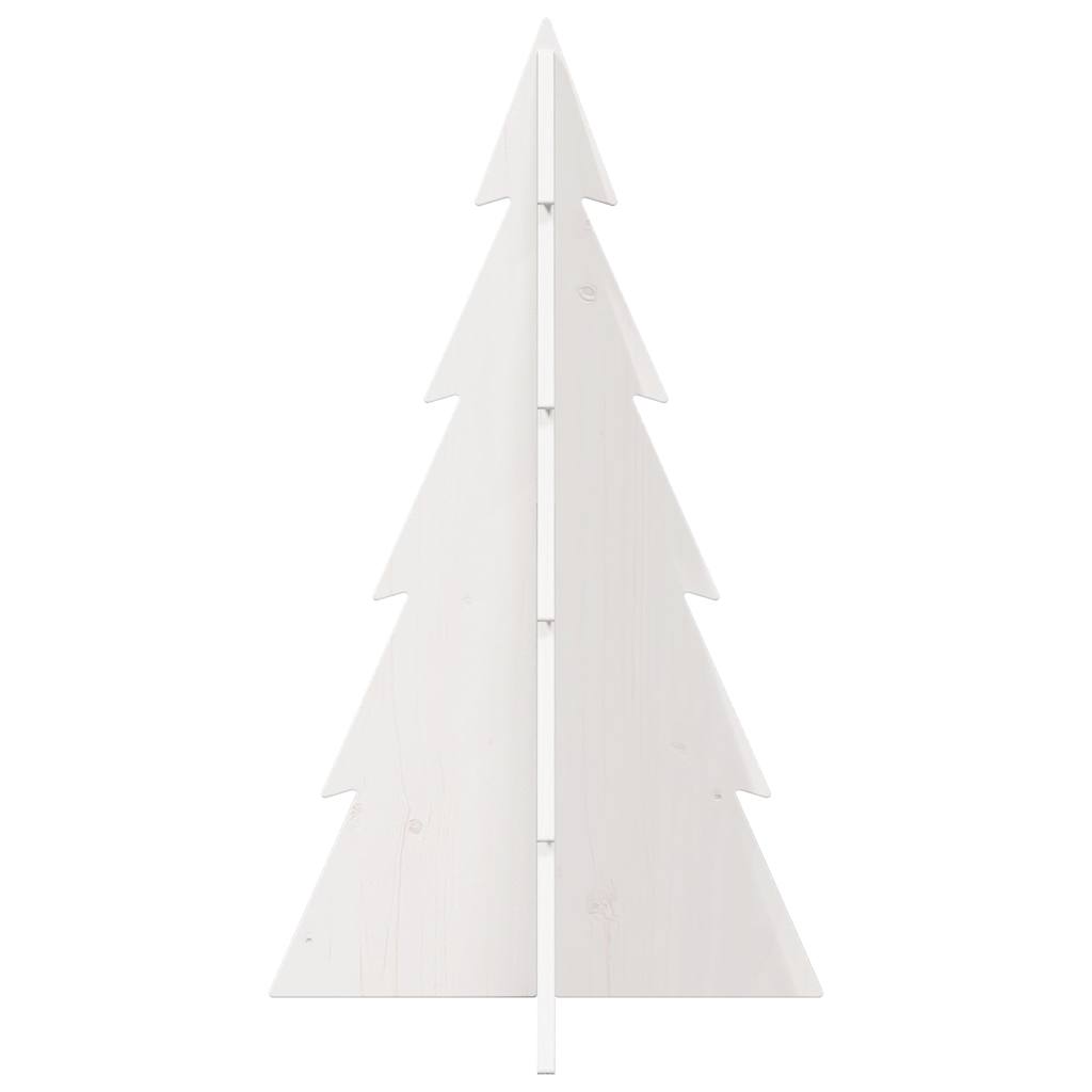 Vidaxl kerstdecoratie kerstboom 80 cm massief groenhout wit