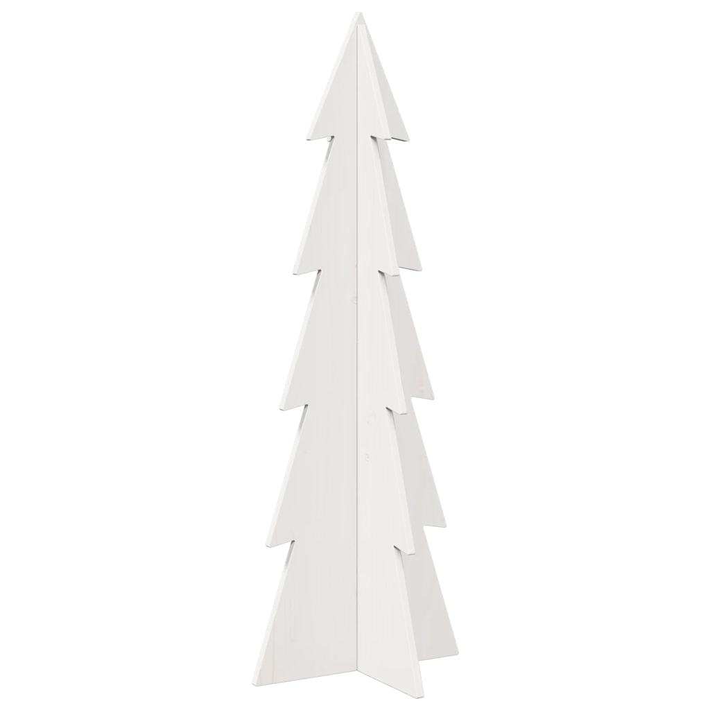 Vidaxl kerstdecoratie kerstboom 112 cm massief groenhout wit