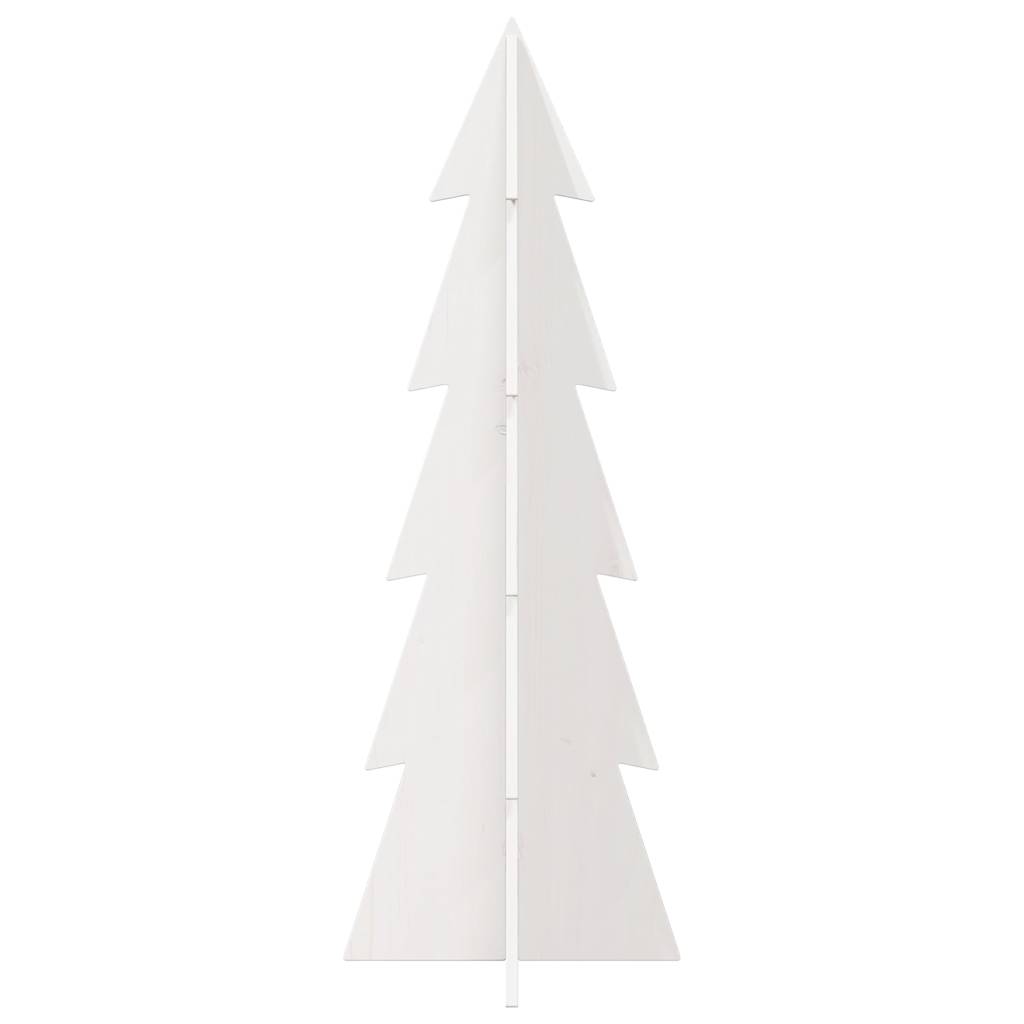 Vidaxl kerstdecoratie kerstboom 112 cm massief groenhout wit