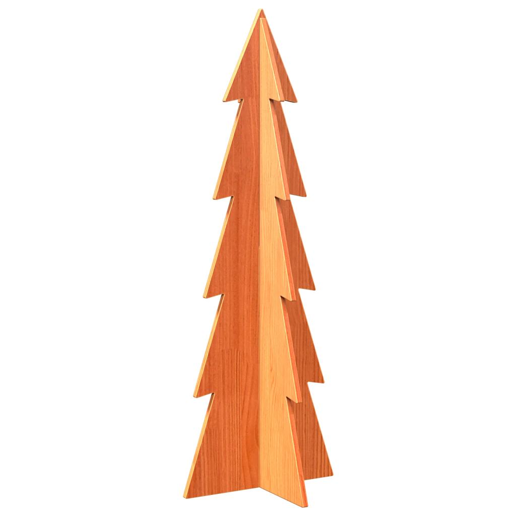 Vidaxl kerstdecoratie kerstboom 112 cm massief groenhout wasbruin