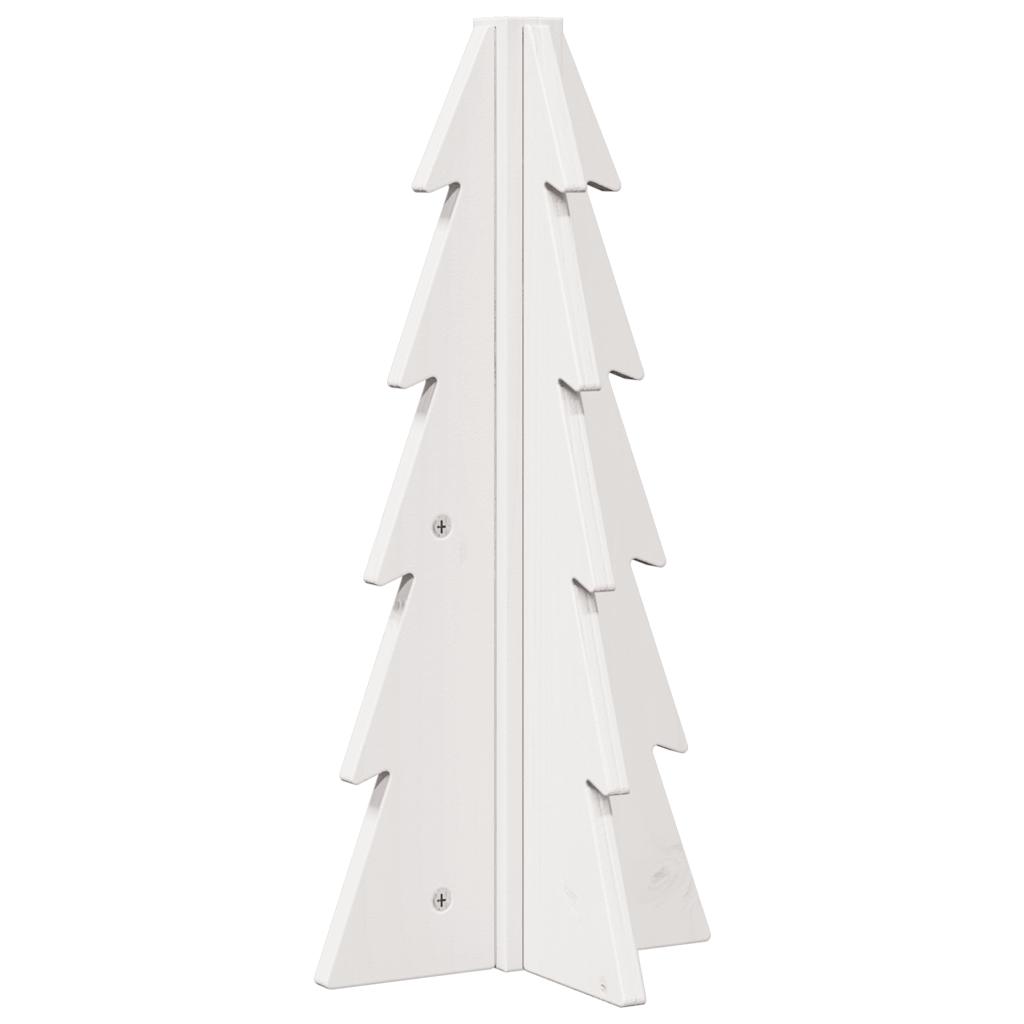 Vidaxl kerstdecoratie kerstboom 49 cm massief groenhout wit