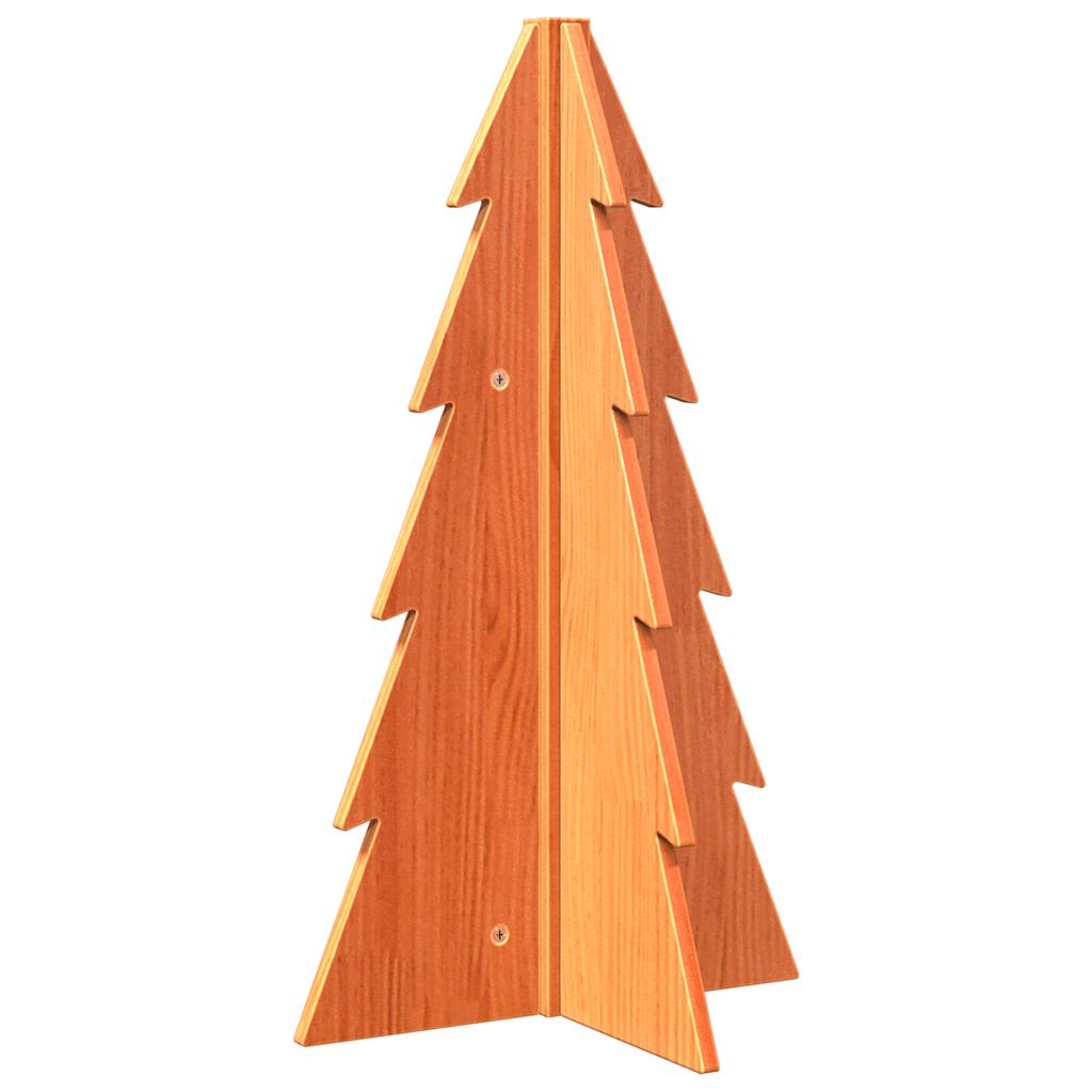 Vidaxl kerstdecoratie kerstboom 69,5 cm massief groenenhout wasbruin