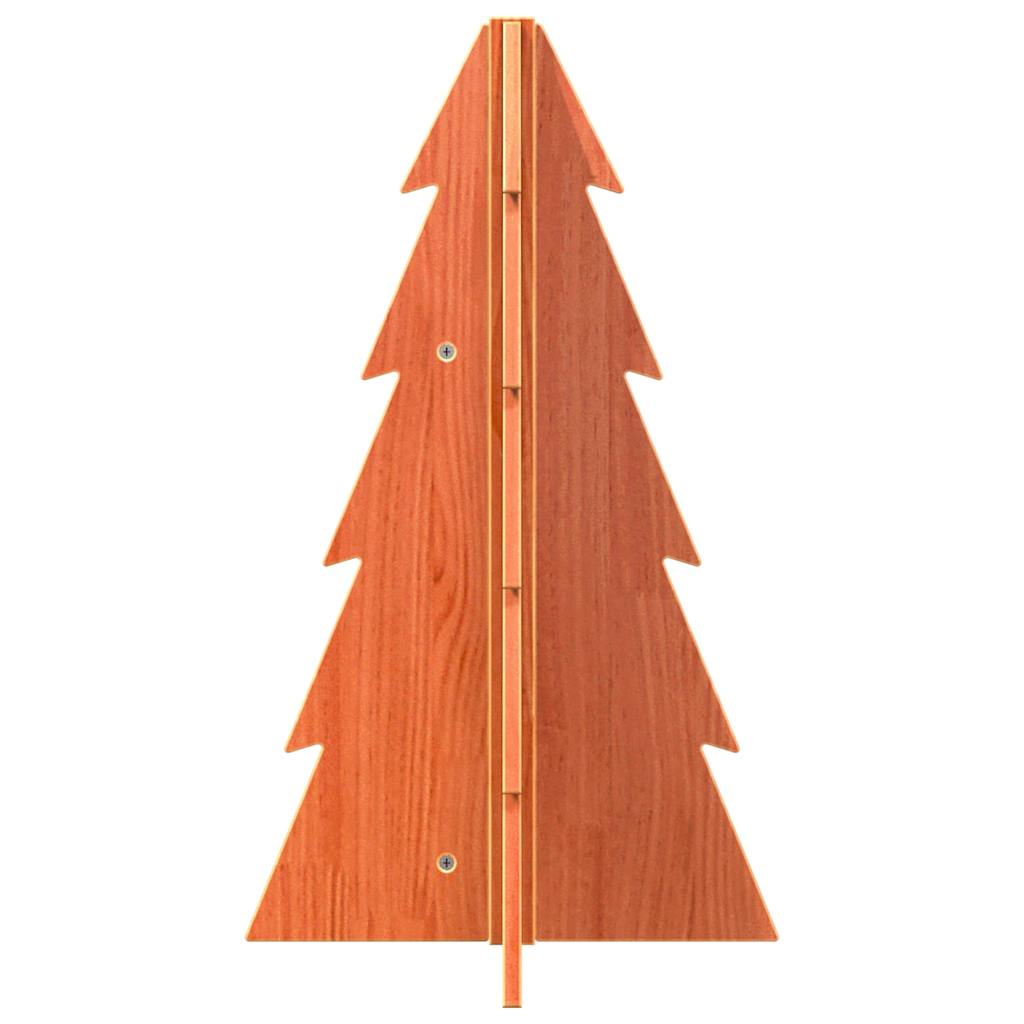 Vidaxl kerstdecoratie kerstboom 69,5 cm massief groenenhout wasbruin