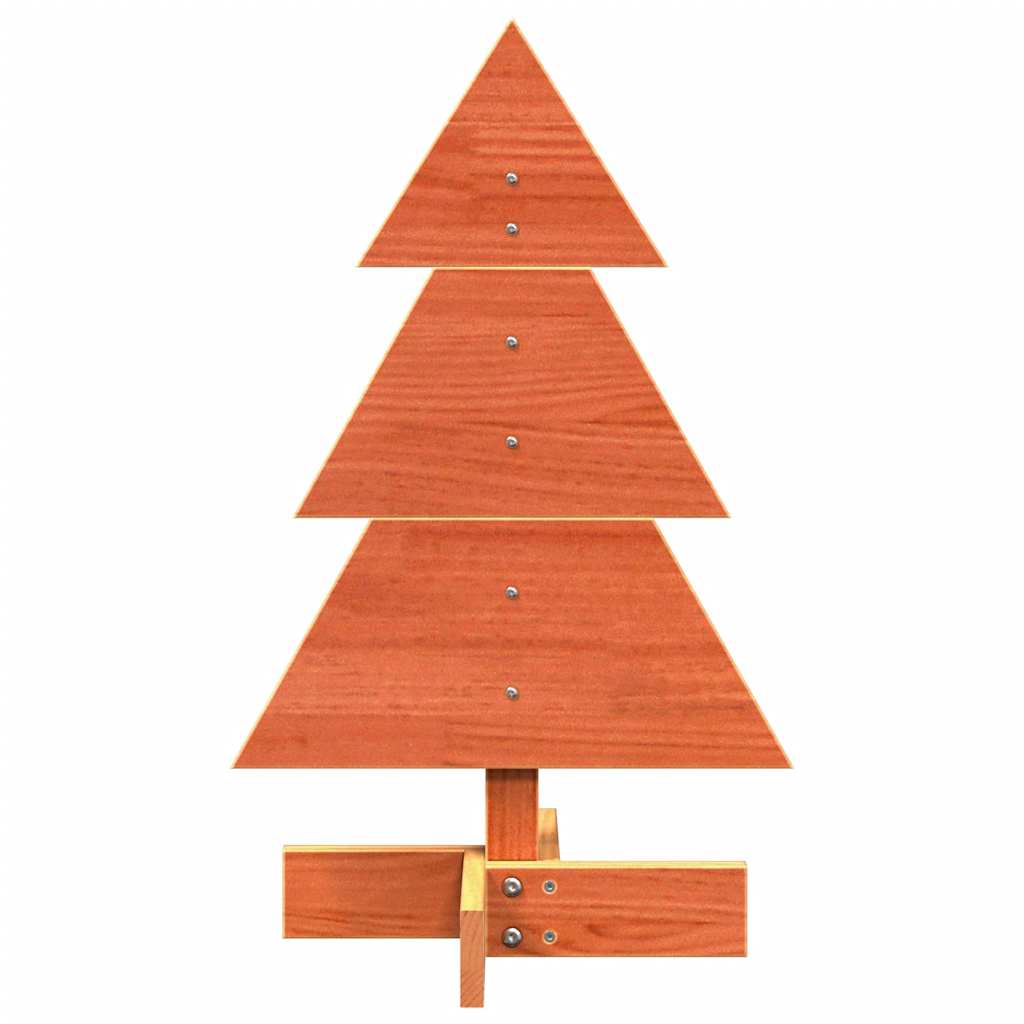Vidaxl kerstdecoratie kerstboom 60 cm massief groenhout wasbruin