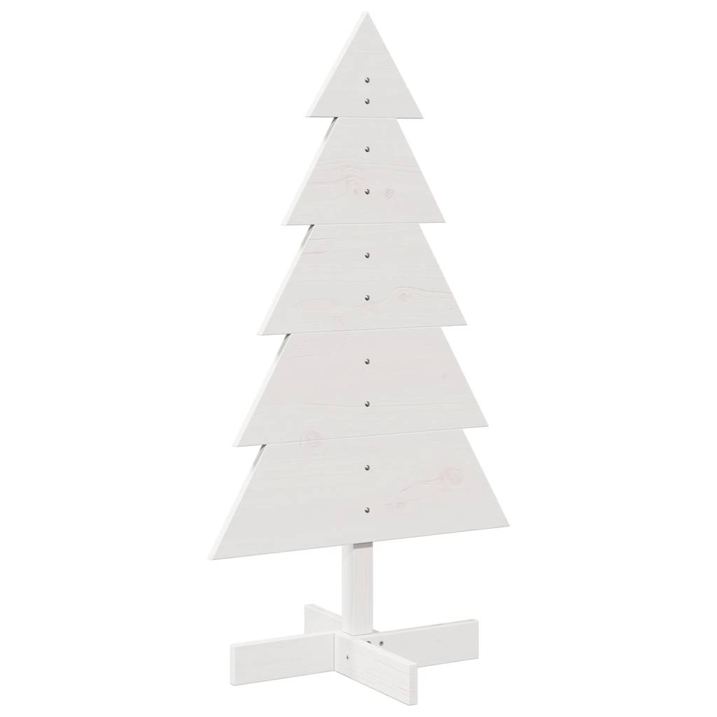 Vidaxl kerstdecoratie kerstboom 100 cm massief groenhout wit