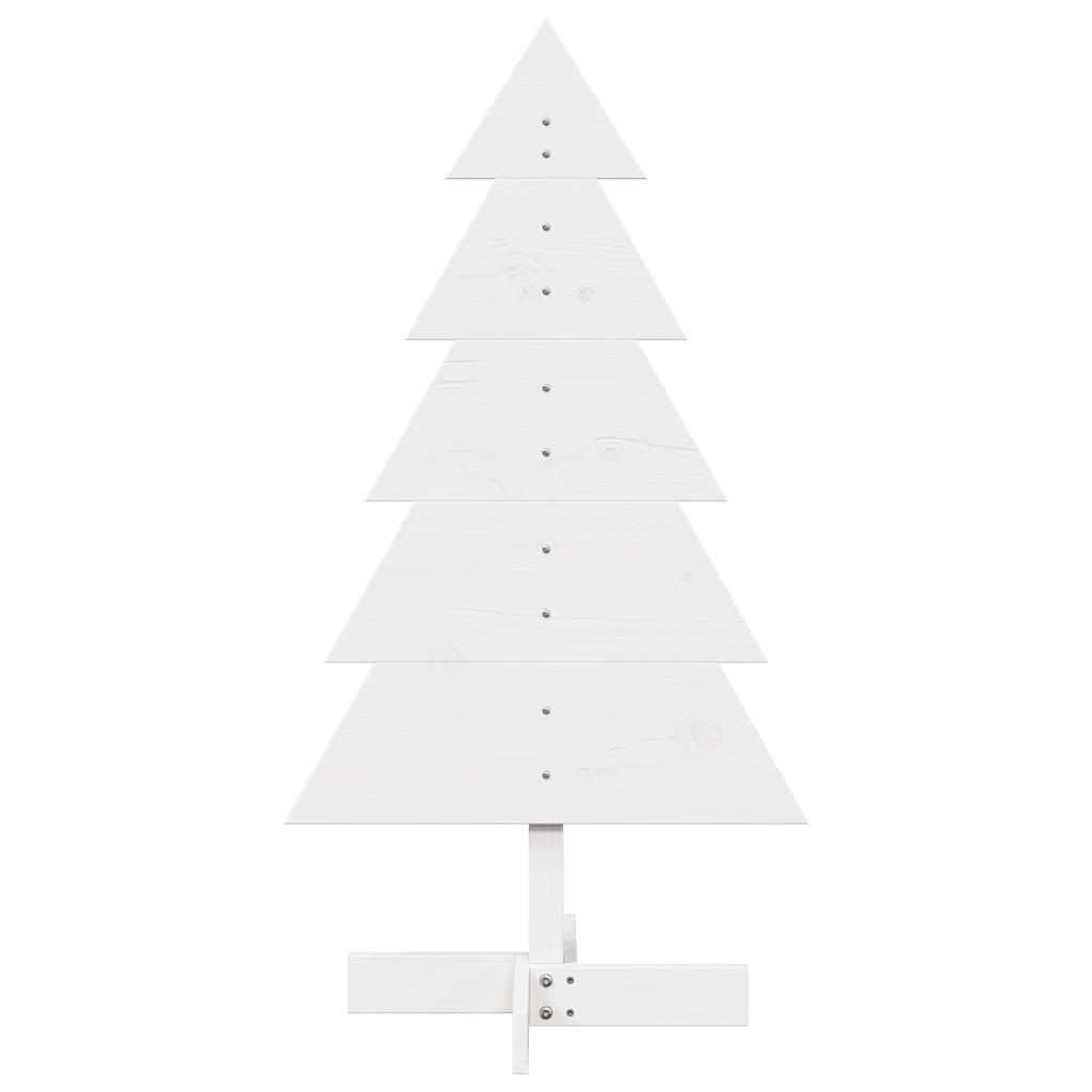 Vidaxl kerstdecoratie kerstboom 100 cm massief groenhout wit