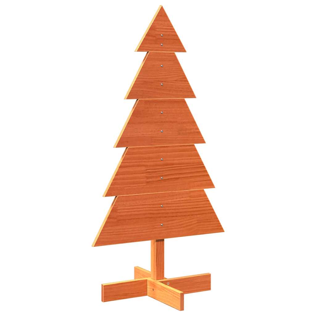 Vidaxl kerstdecoratie kerstboom 100 cm massief groenhout wasbruin