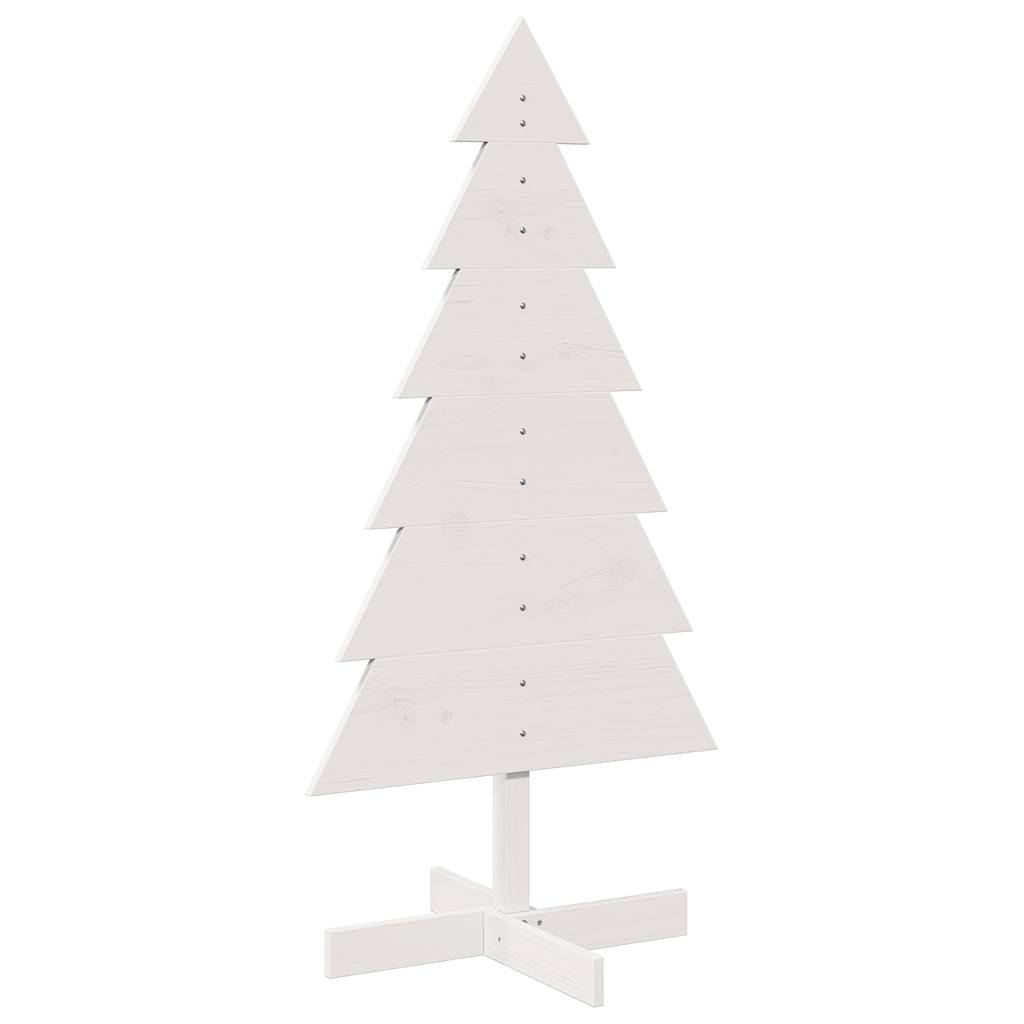 Vidaxl kerstdecoratie kerstboom 120 cm massief groenhout wit