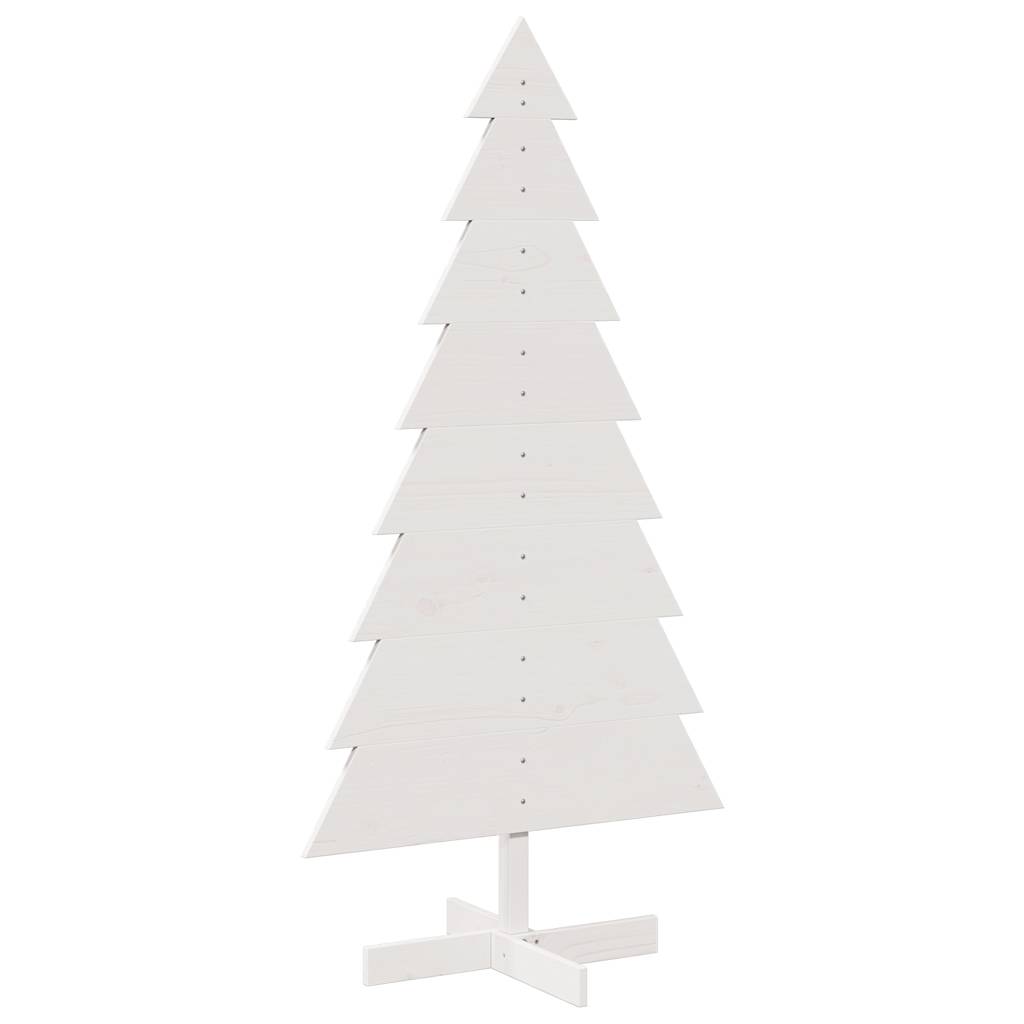 Vidaxl kerstdecoratie kerstboom 150 cm massief groenhout wit