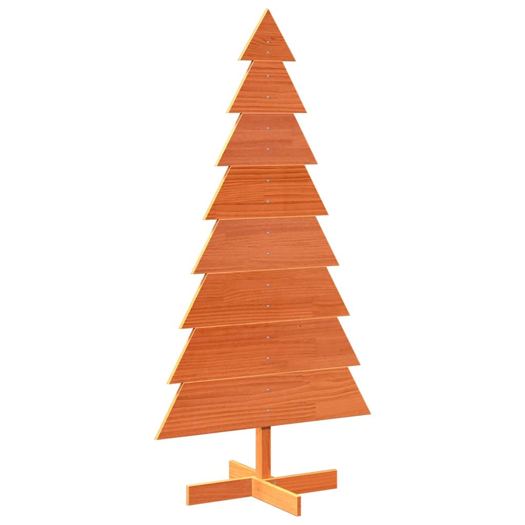 Vidaxl kerstdecoratie kerstboom 150 cm massief groenhout wasbruin