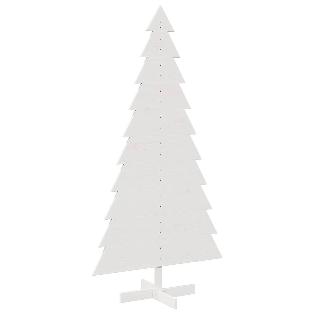 Vidaxl kerstdecoratie kerstboom 180 cm massief groenhout wit