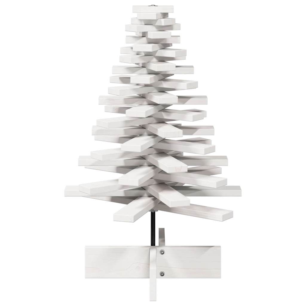 Vidaxl kerstdecoratie kerstboom 80 cm massief groenhout wit