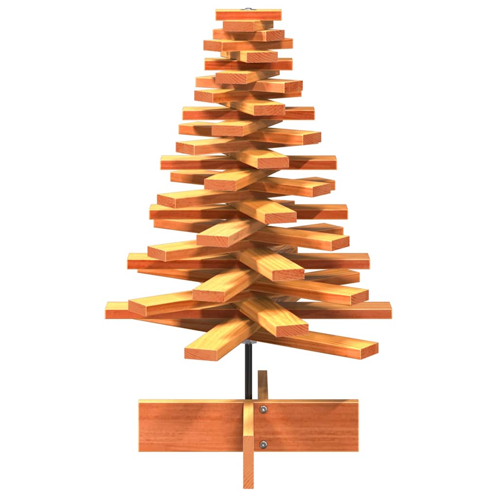 Vidaxl kerstdecoratie kerstboom 80 cm massief grenenhout wasbruin