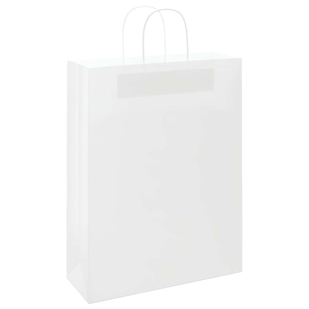 Vidaxl papieren zakken 50 st met hengsels 32x12x42 cm wit