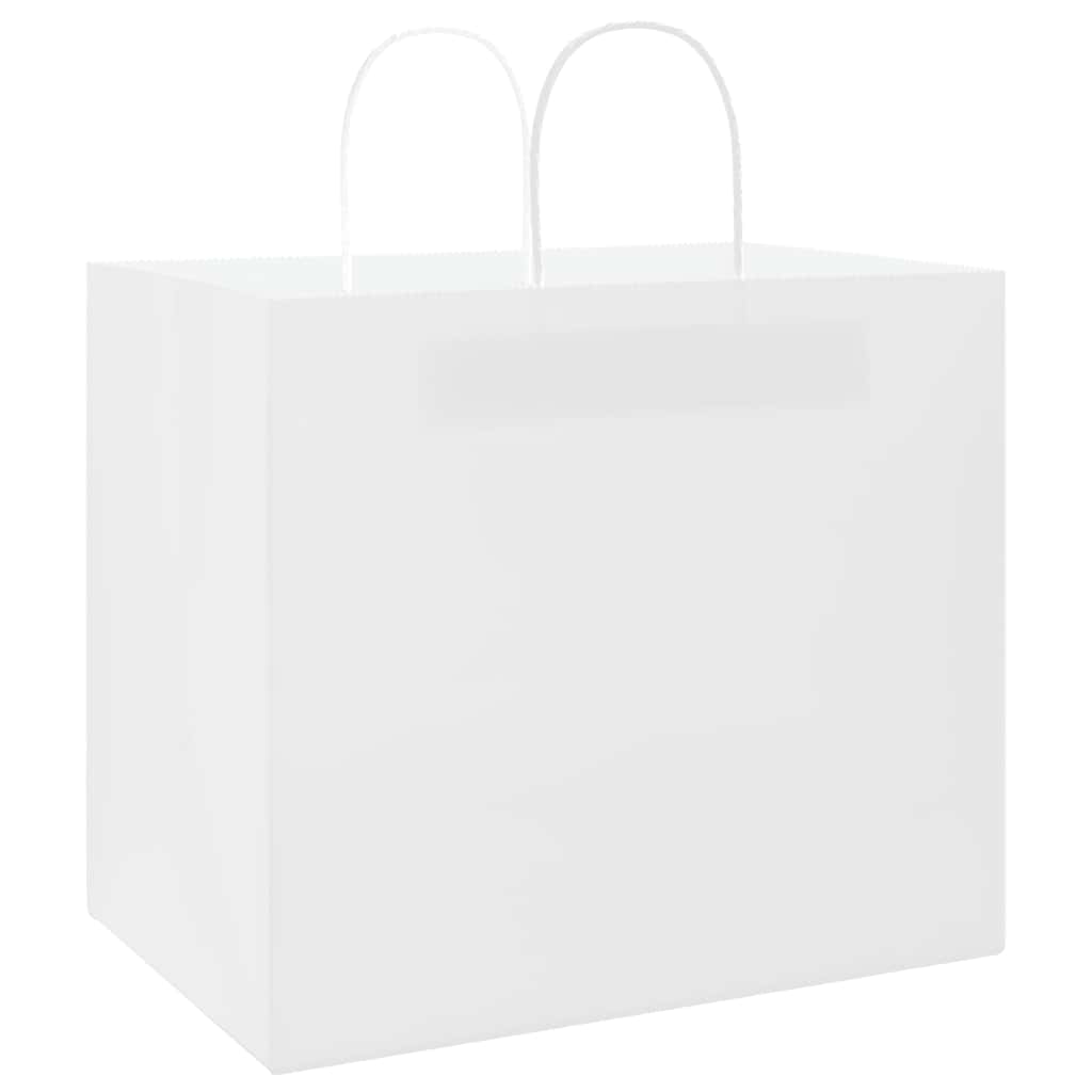 Vidaxl papieren zakken 250 st met hengsels 32x22x28 cm wit