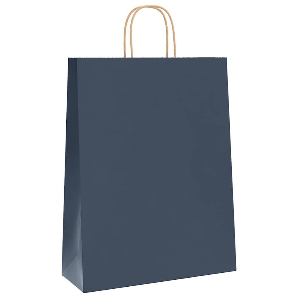 Vidaxl papieren zakken 250 st met hengsels 32x12x42 cm blauw