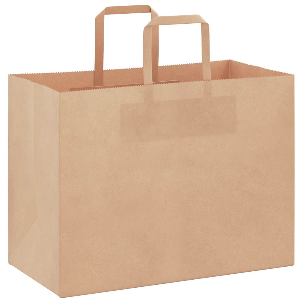 Vidaxl papieren zakken 50 st met hengsels 32x17x25 cm bruin