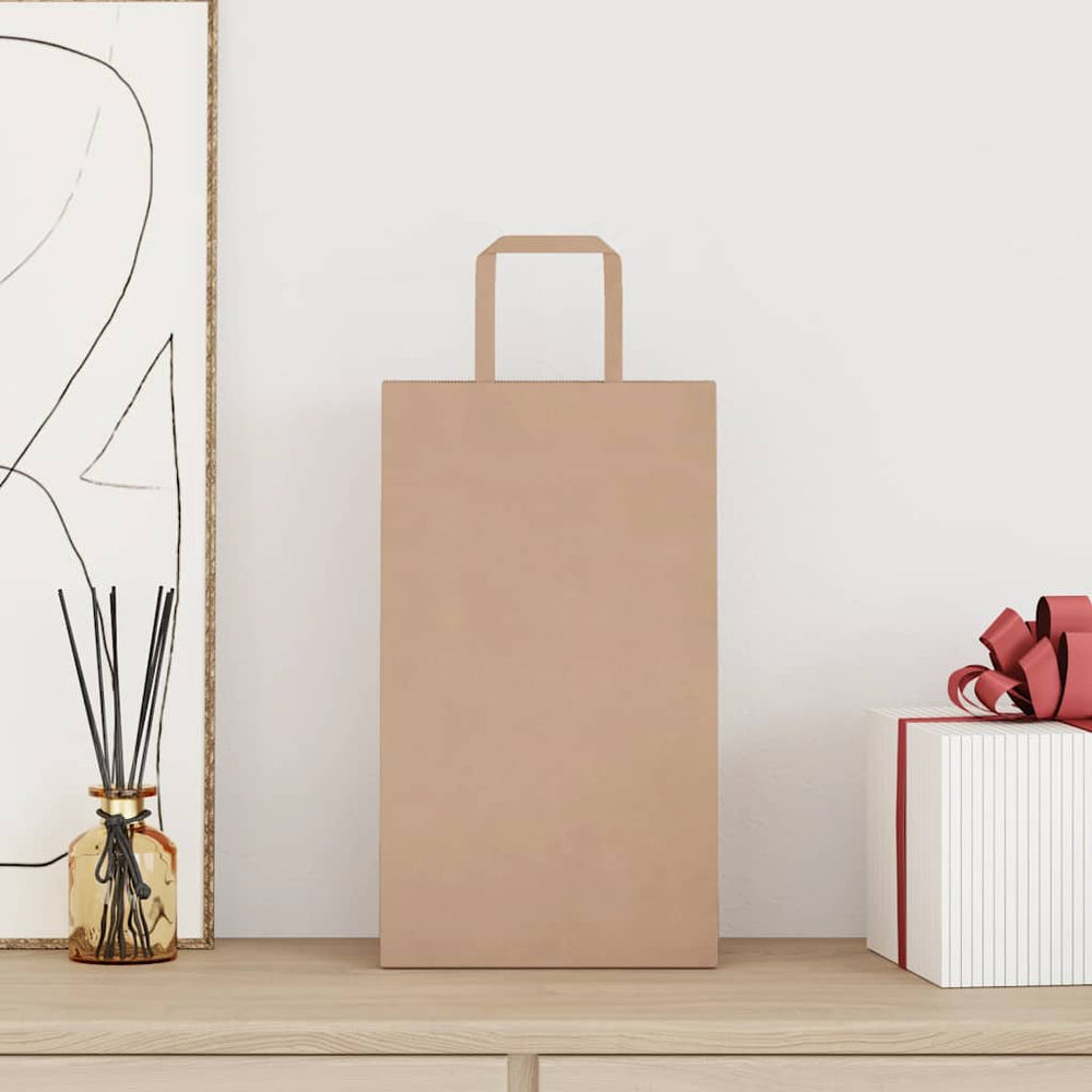 Vidaxl papieren zakken 250 st met hengsels 21x11x36 cm bruin