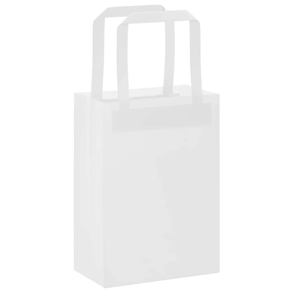 Vidaxl papieren zakken 250 st met hengsels 15x8x21 cm wit