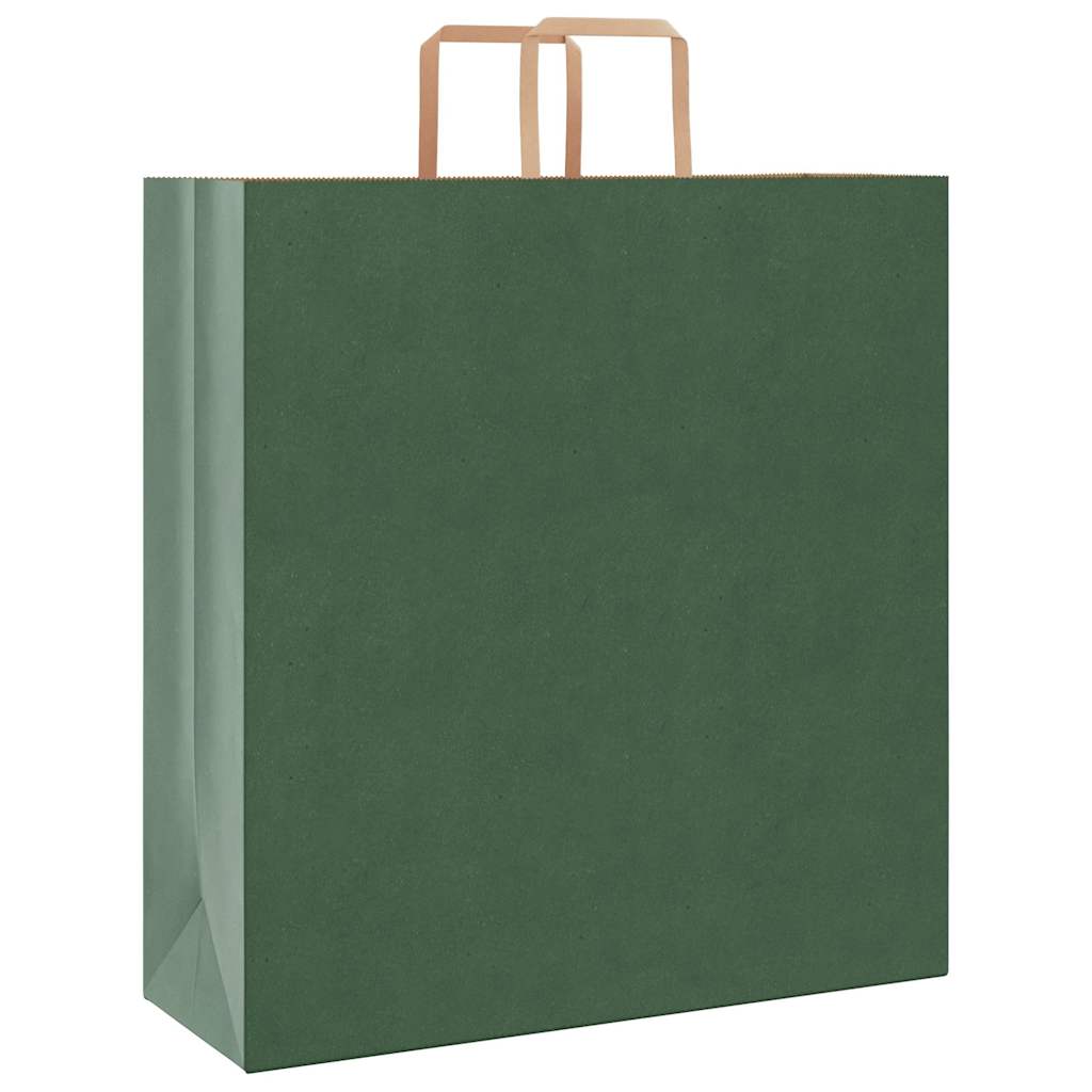 Vidaxl papieren zakken 250 st met hengsels 45x17x48 cm groen