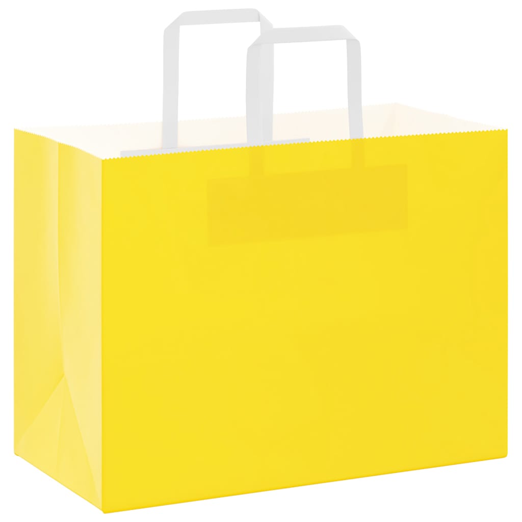 Vidaxl papieren zakken 250 st met hengsels 32x17x25 cm geel