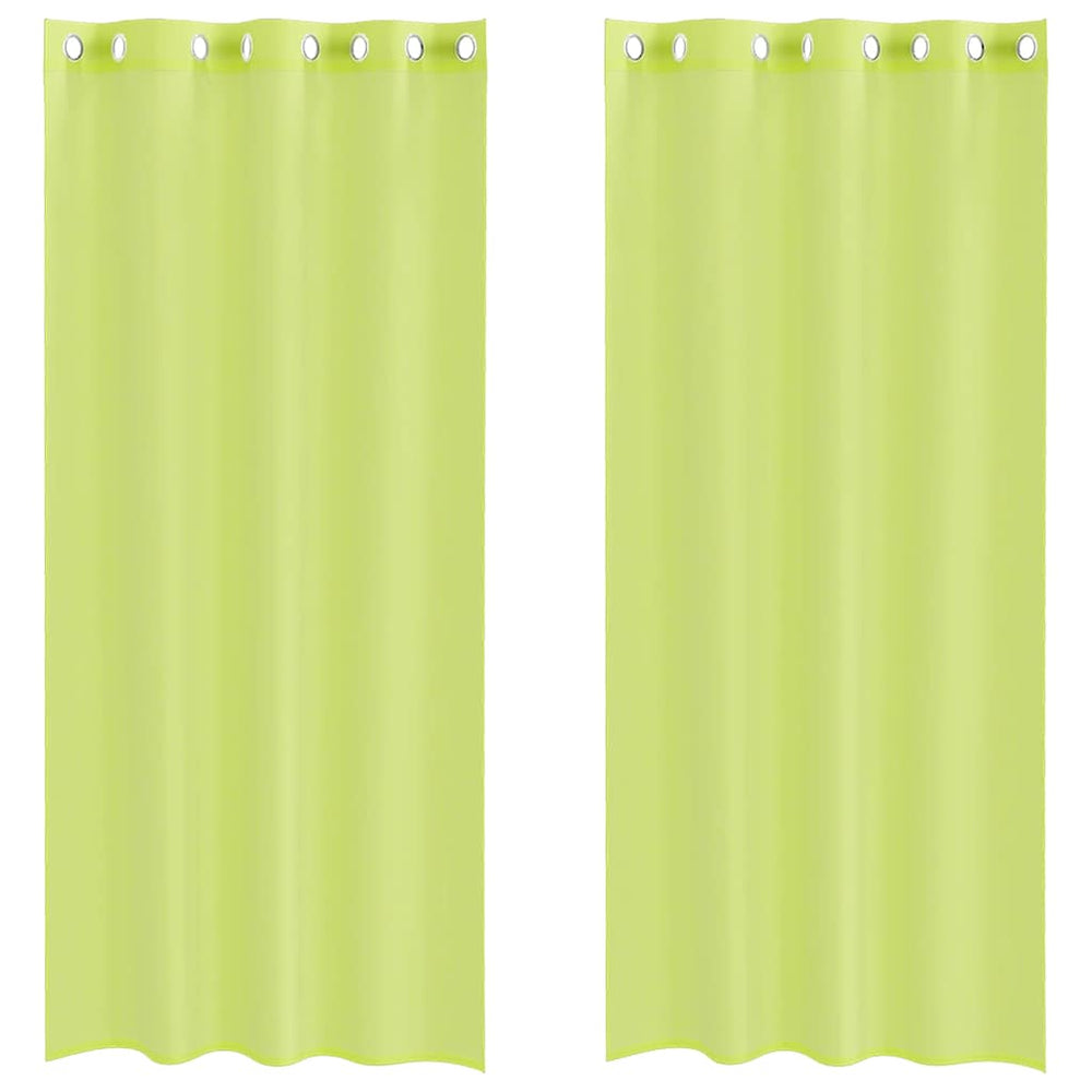 Vidaxl gordijnen voile met doorvoertules 2 st 140x245 cm appelgroen