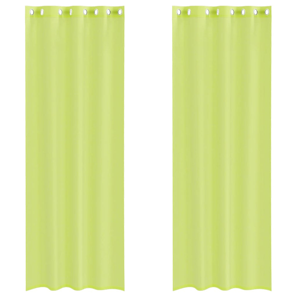 Vidaxl gordijnen voile met doorvoertules 2 st 140x260 cm appelgroen