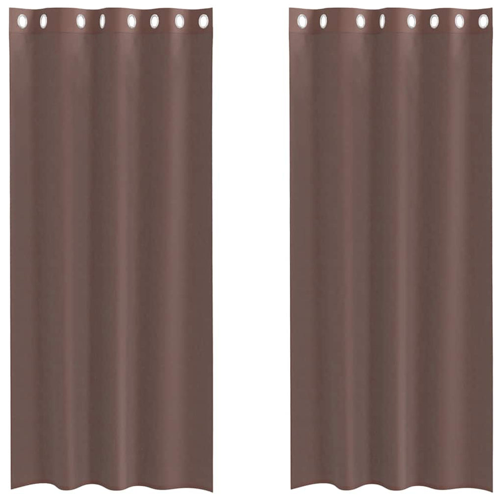 Vidaxl gordijnen voile met doorvoertules 2 st 140x225 cm bruin