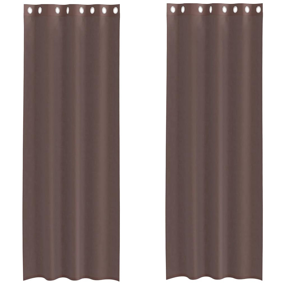 Vidaxl gordijnen voile met doorvoertules 2 st 140x260 cm bruin