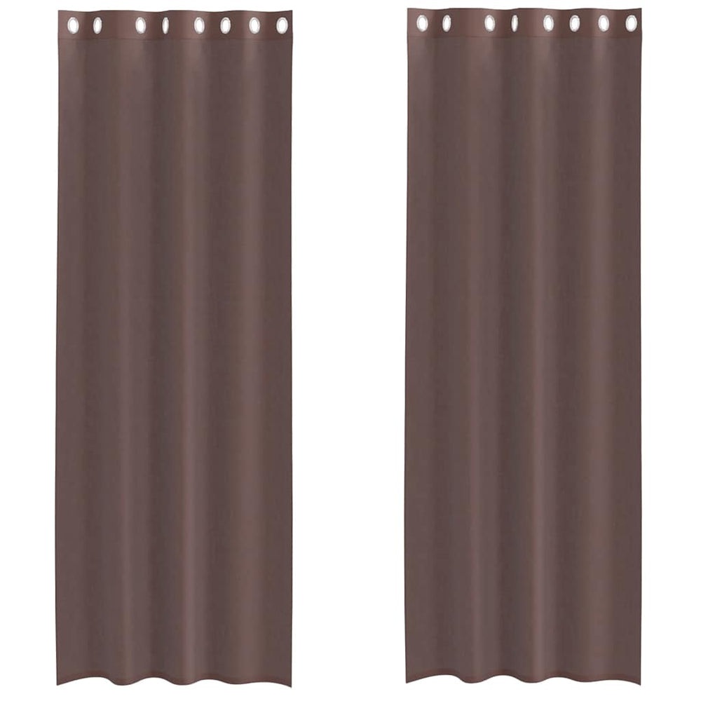 Vidaxl gordijnen voile met doorvoertules 2 st 140x300 cm bruin