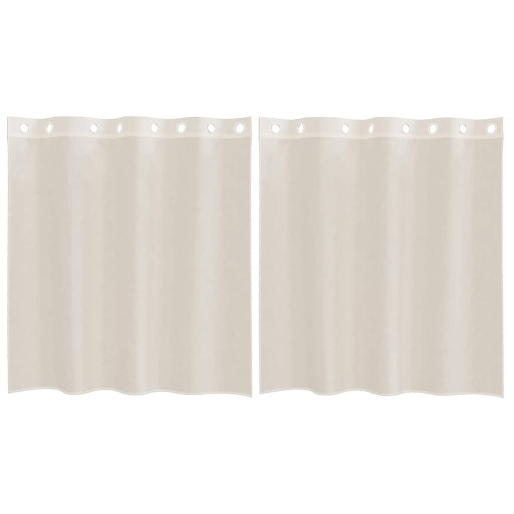 Vidaxl gordijnen voile met doorvoertules 2 st 140x140 cm crèmekleurig
