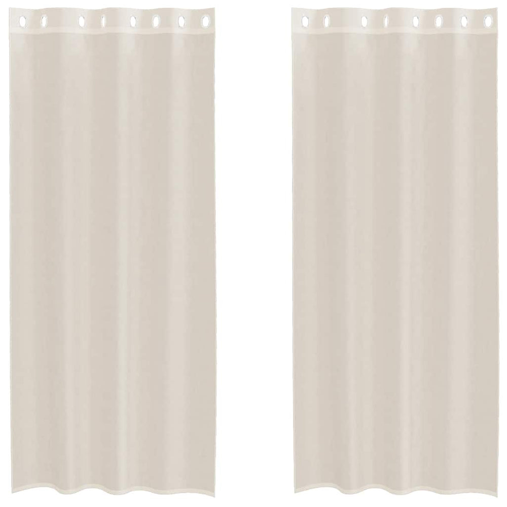 Vidaxl gordijnen voile met doorvoertules 2 st 140x225 cm crèmekleurig