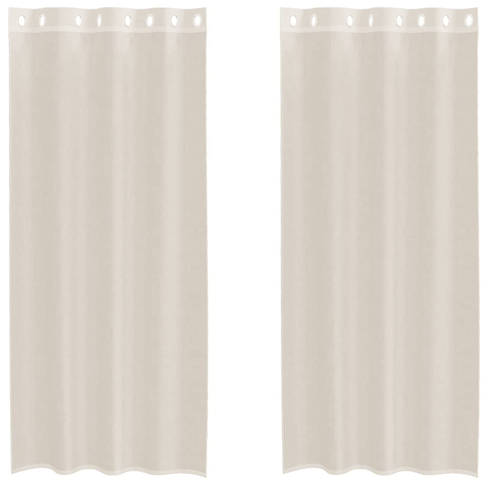 Vidaxl gordijnen voile met doorvoertules 2 st 140x245 cm crèmekleurig