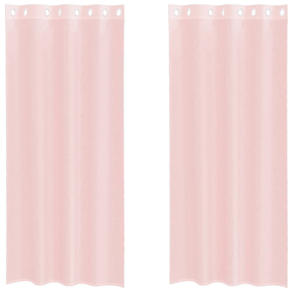 Vidaxl gordijnen voile met doorvoertules 2 st 140x225 cm lichtroze