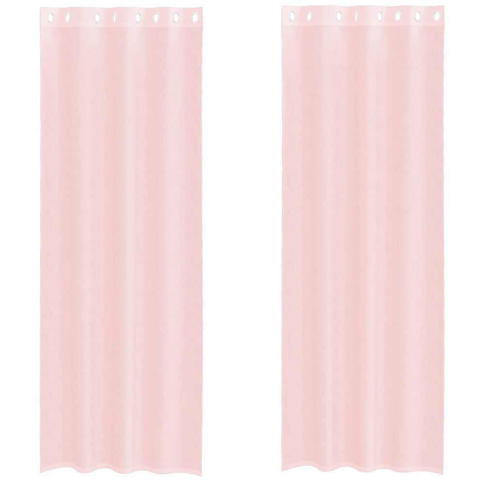 Vidaxl gordijnen voile met doorvoertules 2 st 140x260 cm lichtroze